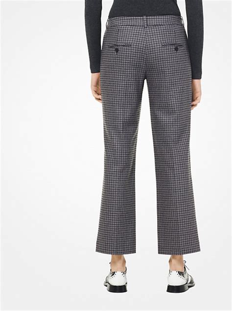 michael kors houndstooth pants|Houndstooth Flannel Cropped Trousers .